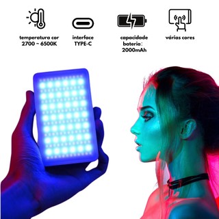 Mini luz de preenchimento rgb /luz branco portátil para celular foto slr selfie vlog fotografia