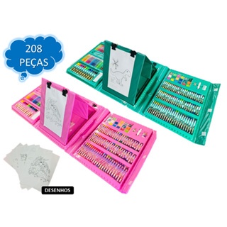 Maleta infantil para colorir Estojo escolar 208 peças em Oferta na Shopee