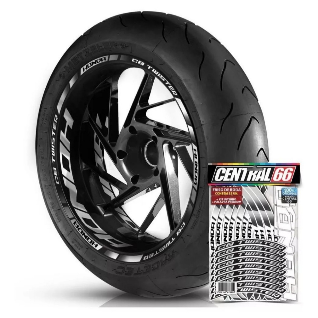 Friso Premium M2 + Adesivo Interno G Honda Cb 300f Twister Roda Prata