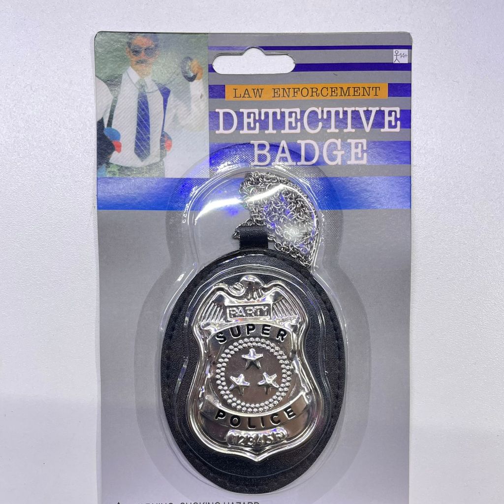 Distintivo Policial Luxo Com Corrente Para Fantasia