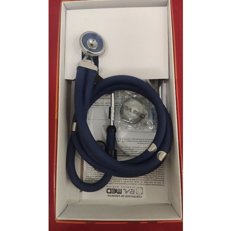 Estetoscópio P.A.Med Preto Rappaport Original com Película e Olivas de Reserva