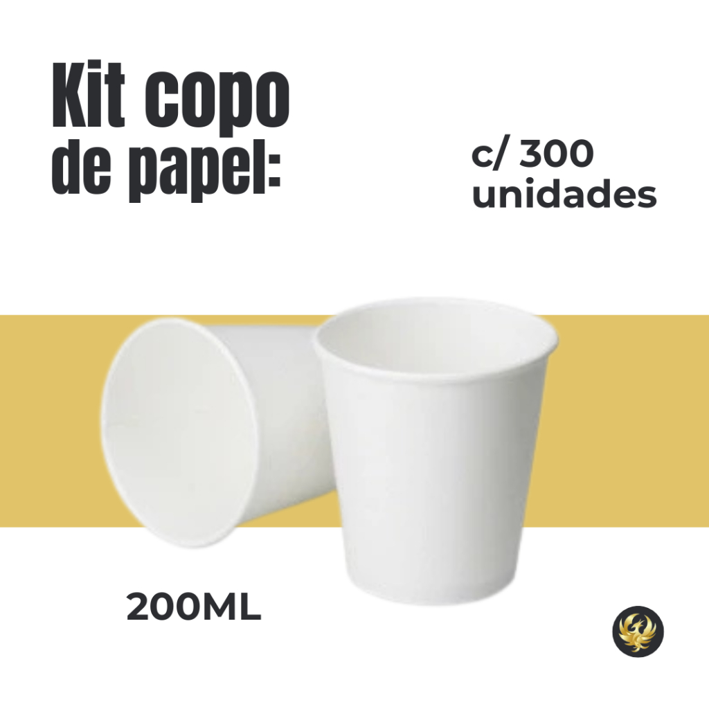Kti 300 Copos De Papel 200 Ml Ecológico Biodegradável 300 Unidades Café Chá Leite em Oferta na Shopee