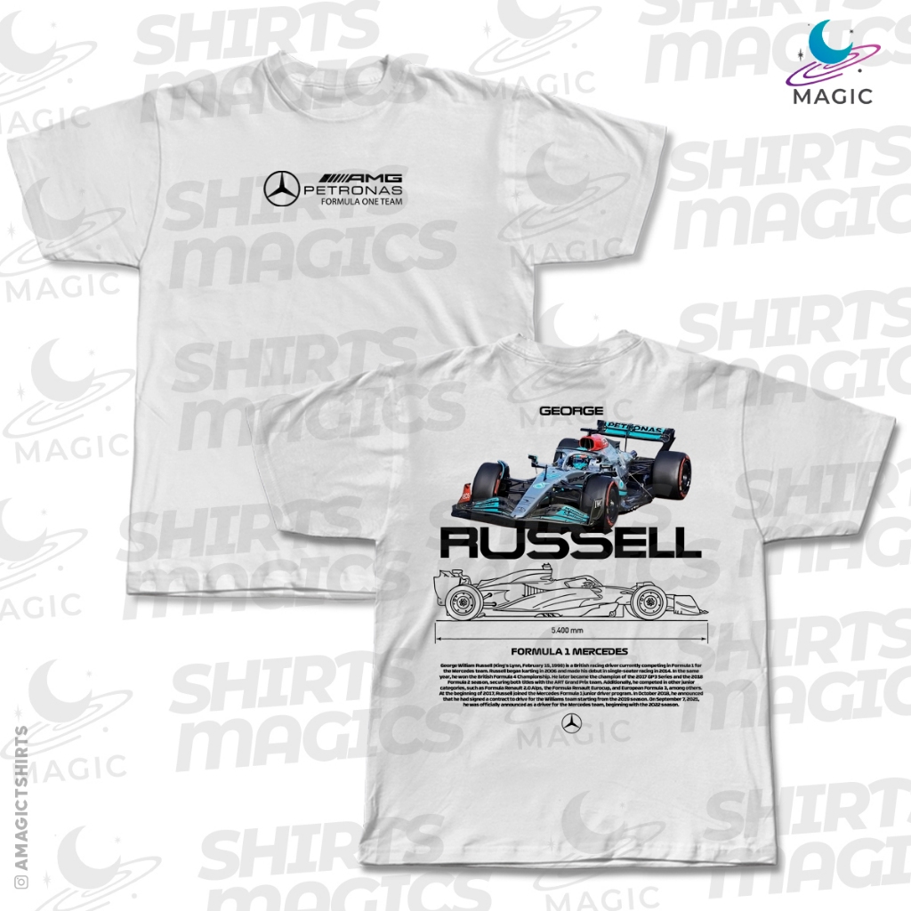 Detalhes do Camiseta F1 escuderia AMG George Russell #63 Fórmula 1 100% algodão