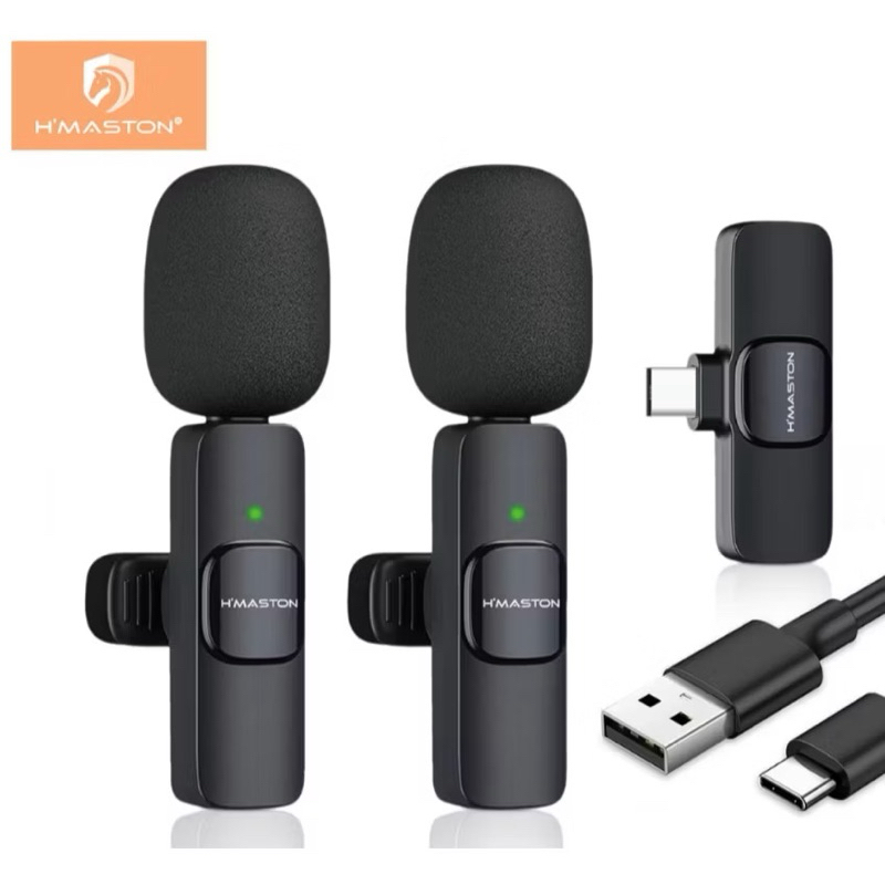 Microfone de Lapela Hmaston MK09/MK10 sem fio para Android e Iphone Original Pronta Entrega