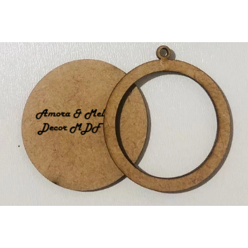 Bastidor para pingente Kit 20 unidades Mini Bastidor Chaveiro Pingente MDF Cru Lembrancinha