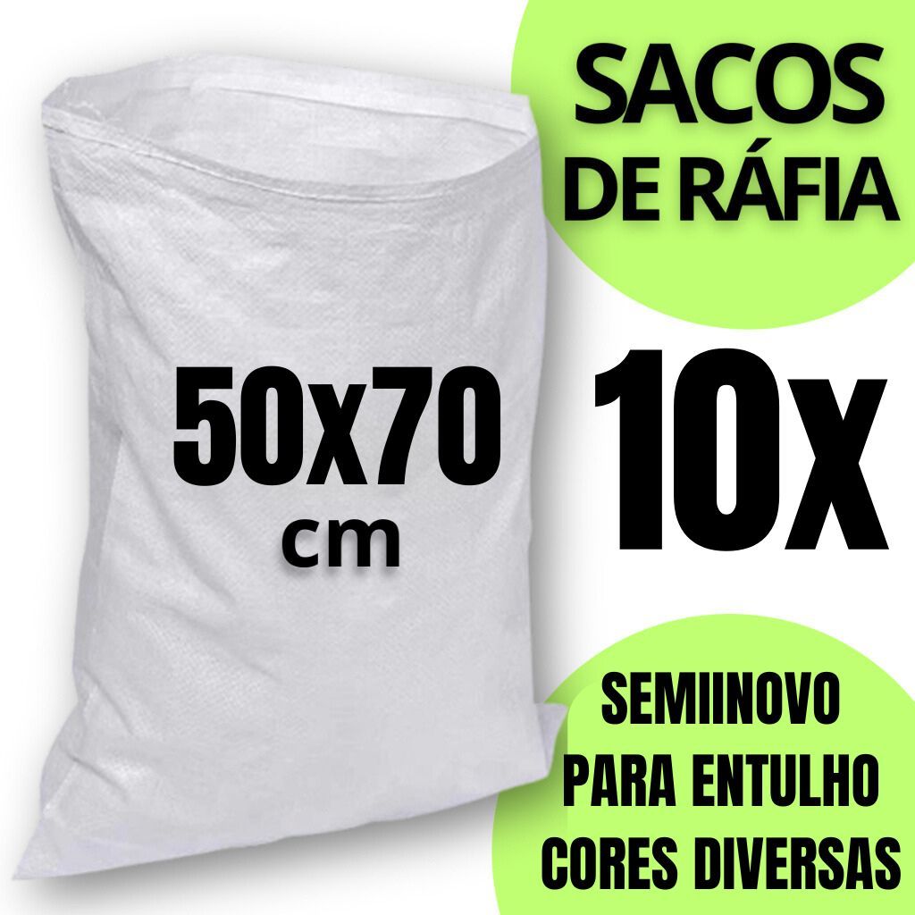 10 Sacos De Ráfias Construção Entulho 50x70 - Seminovo em Oferta na Shopee
