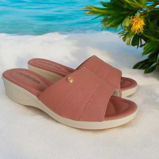 Tamanco Feminino Anabela Rose Escuro Comfortflex 2488421-3 em Oferta na Shopee