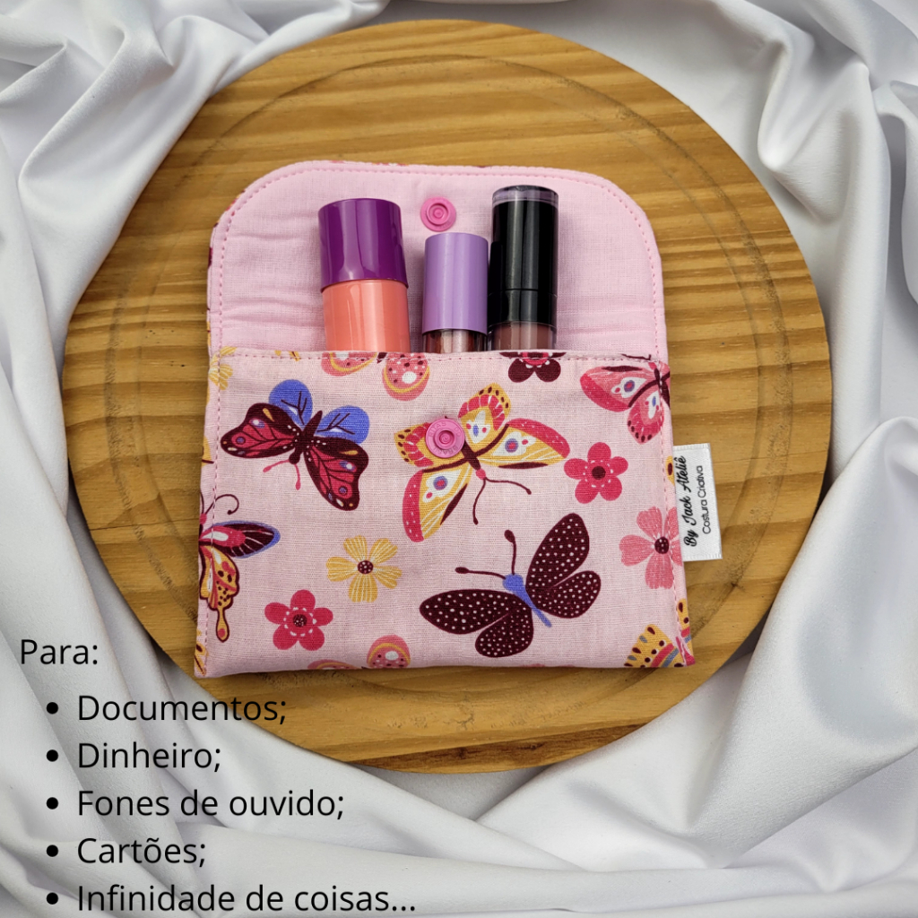 Carteira Multiuso Feminina De Tecido Porta Cartão Para Mulheres — imagem 2 de 2