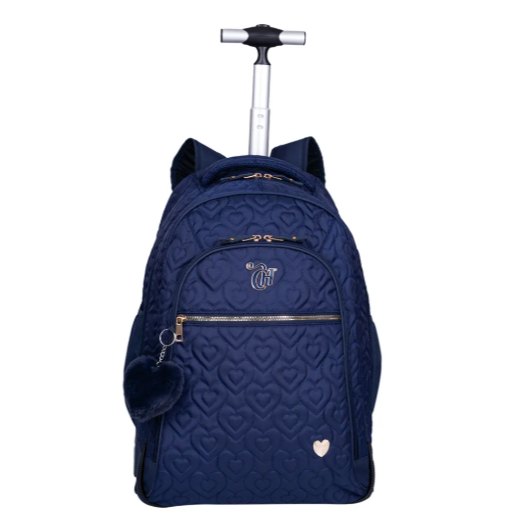 Mochila Carrinho Grande Capricho Crush Azul Marinho