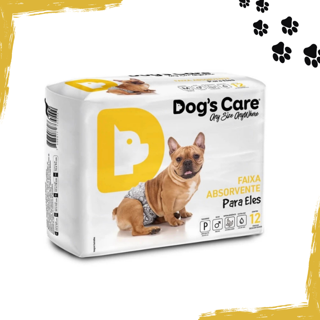 Fralda higiênica cães Pet descartável para cachorro Macho P kit 12 unidades Dogs care em Oferta na Shopee
