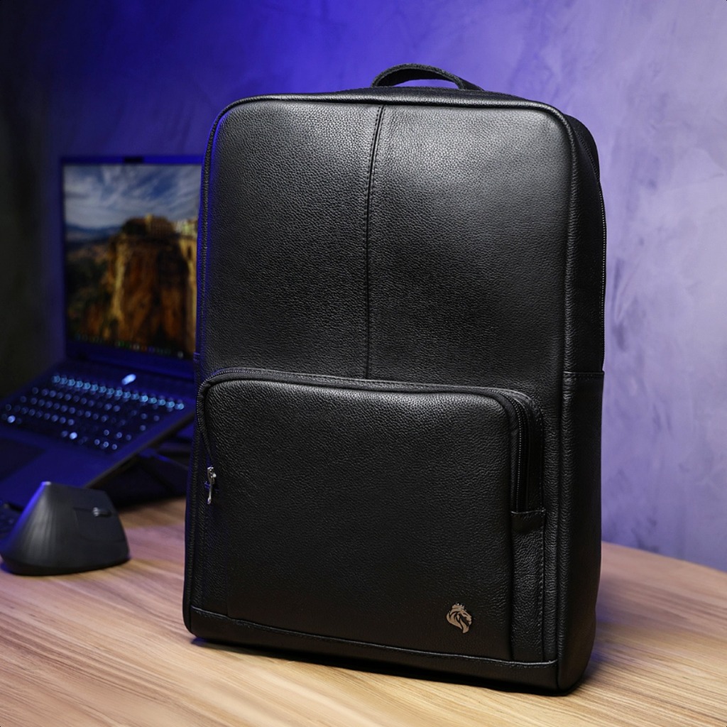Mochila de couro 100% legitimo executiva para notebook 15,6 pol. em Oferta na Shopee