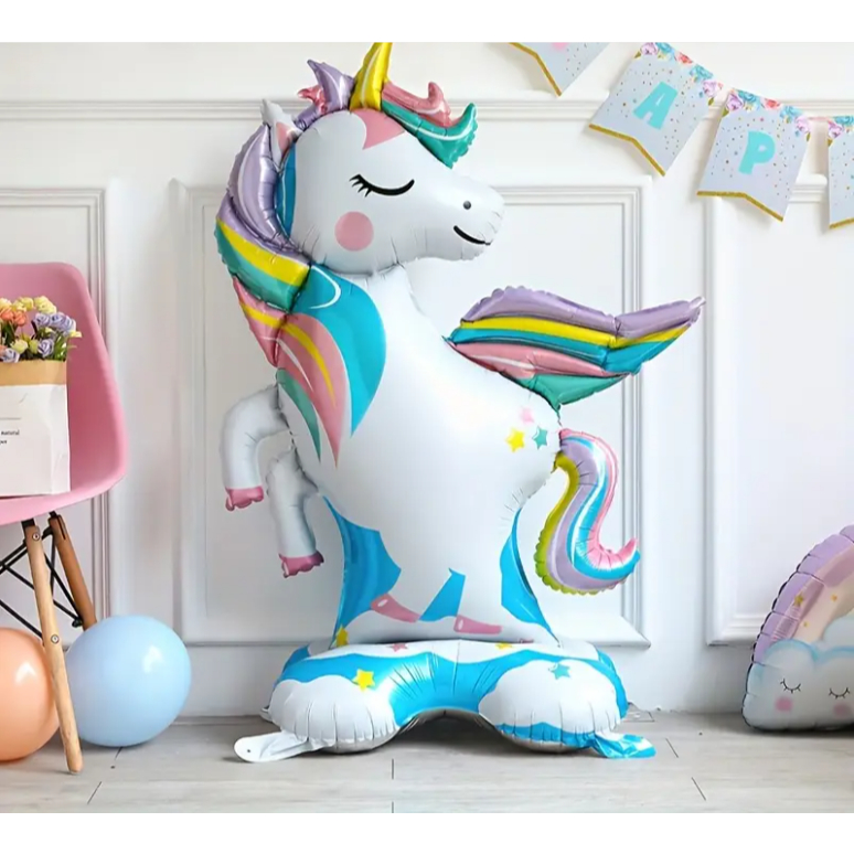 Balão Metalizado Unicornio Corpo 3D Com Base 120cm - Festa