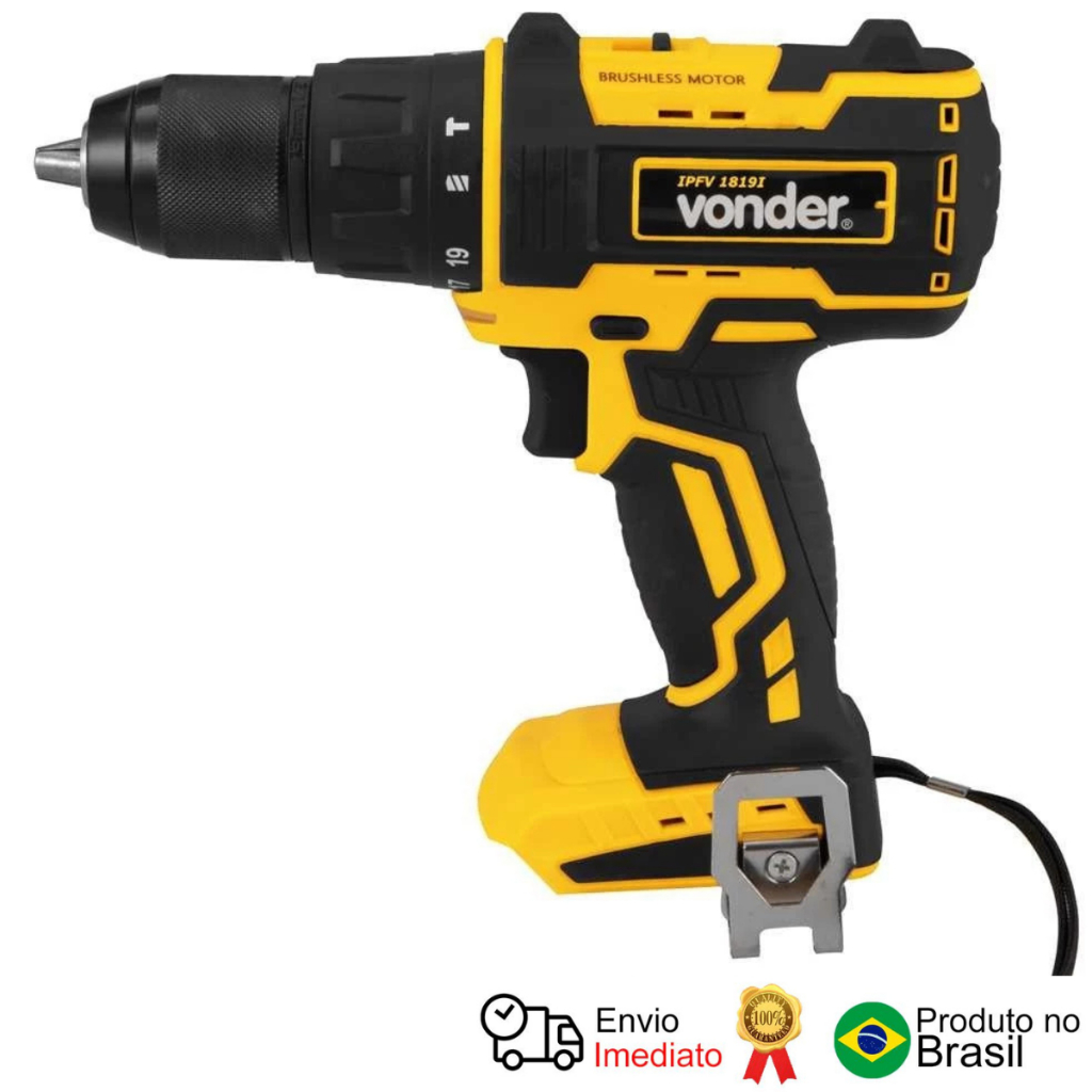 Parafusadeira/Furadeira Impacto 18V S/ Bateria Vonder em Oferta na Shopee