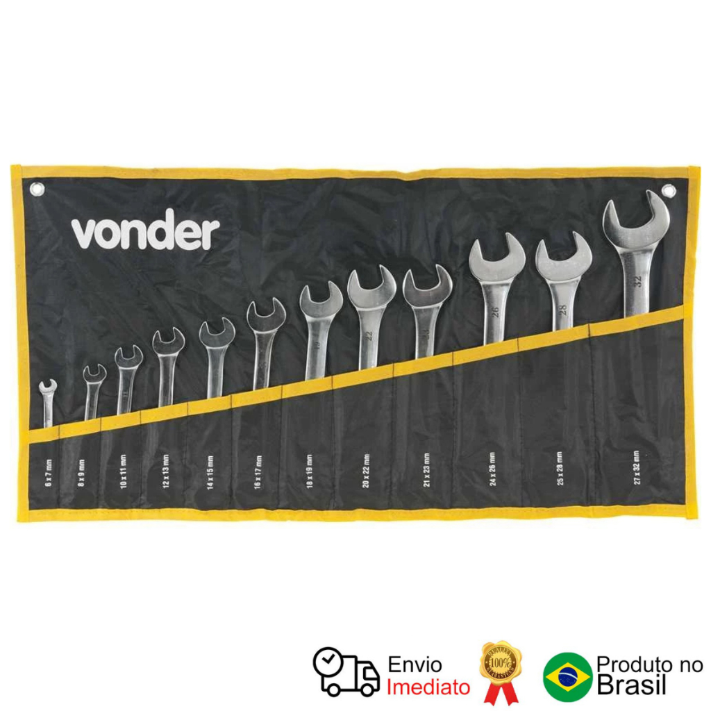 Jogo De Chaves Fixas 6 Mm A 32 Mm Cromadas Vonder em Oferta na Shopee