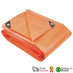 Lona Reforçada De Polietileno Laranja 4 M X 4 M Vonder Plus