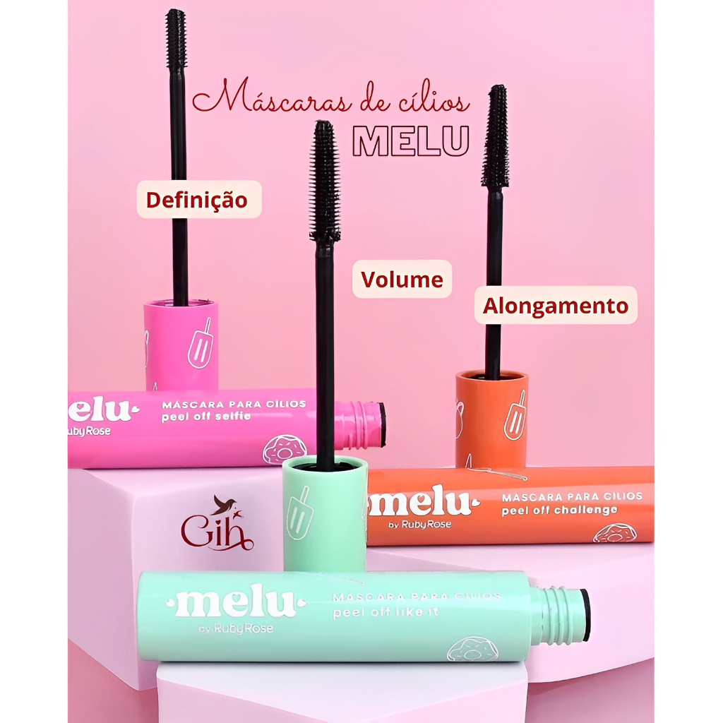 Mascara De Cilios Melu Ruby Rose Rimel Peel Off Alta Fixação