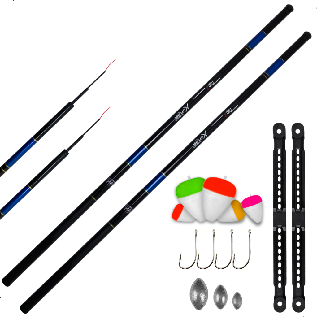2 Varas Telescópica 40% Carbono Lisa De Mão (3,60) 7-9lbs em Oferta na Shopee
