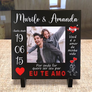 Azulejo Personalizado Casal/ Namorados com foto em Oferta na Shopee