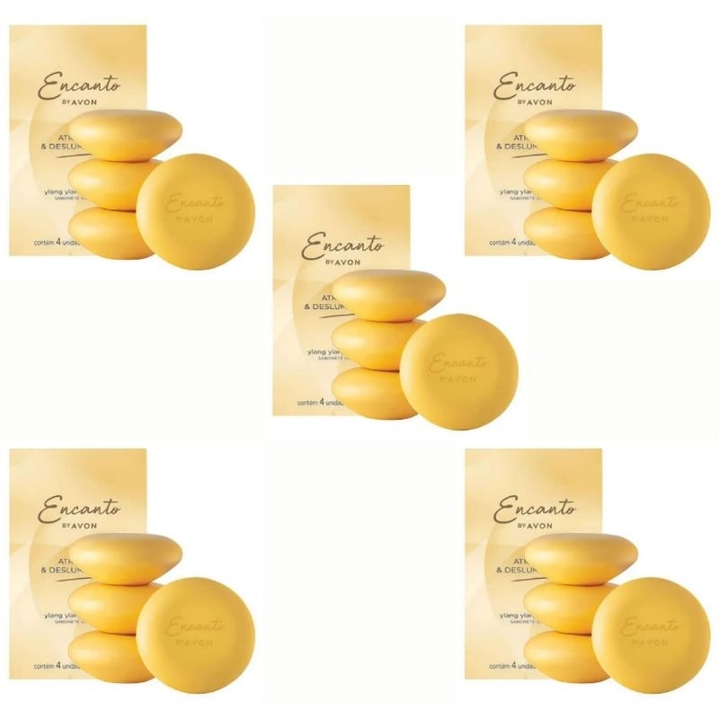 kit 05 caixas de sabonetes encanto Atraente 4x80g