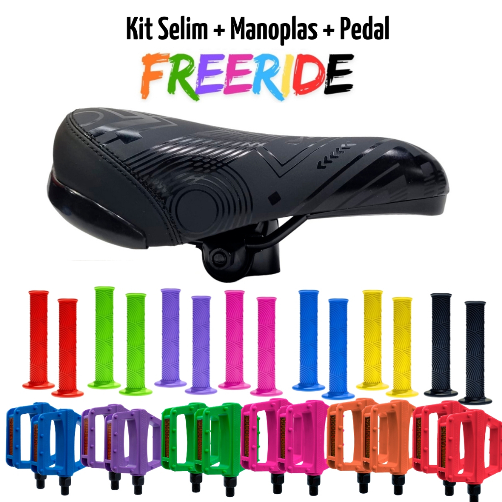 Kit Freeride Selim Manopla e Pedal BMX wheeling, free ride, Downhill, Dirt Gios Hupi viking