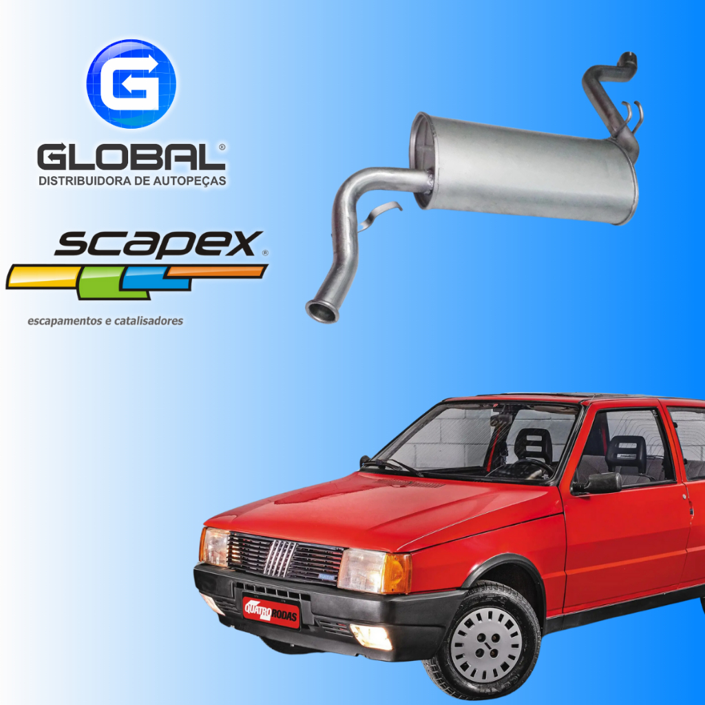 Escapamento Silencioso Traseiro Fiat Uno 1.0 8v Original Scapex  *Verifique a Compatibilidade*