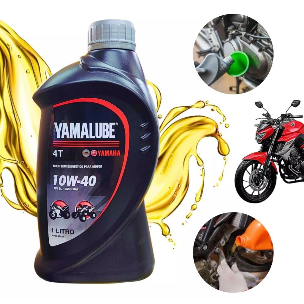 Óleo Yamalube 10W40 4T Semissintético 1L API SL JASO MA2 Yamaha em Oferta na Shopee
