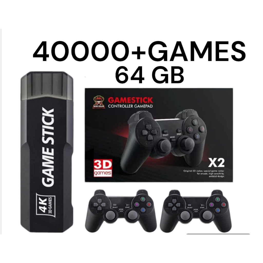 Game Stick  40 mil jogos , 4K HD Video Game Console, 40 mil jogos + Simuladores 64GB