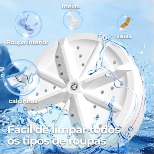 Mini Máquina de Lavar Roupas Panos Toalhas no Balde Portátil Ultrassônica Lavanderia USB Lava Louças