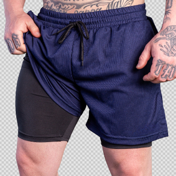 Bermuda 2 em 1 PLUS SIZE Tamanho NOBRE  G1 G2 G3 Shorts Camada Dupla Com Compressão Para Academia SPLENDID