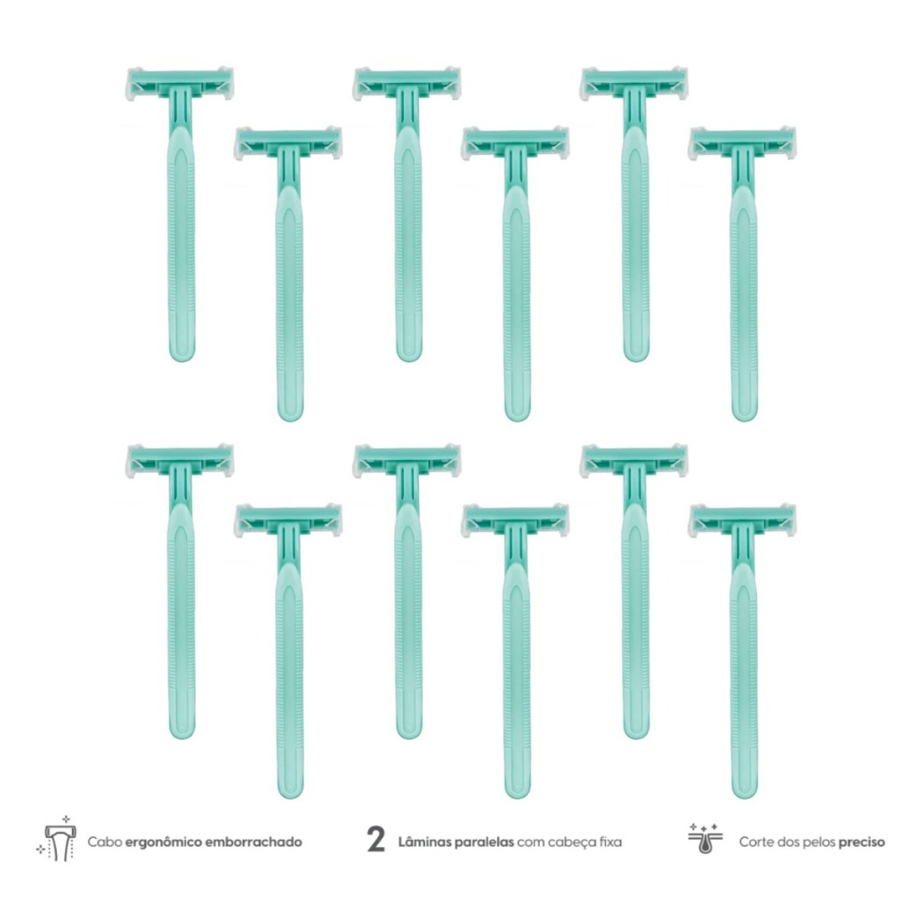 Kit 24 Aparelhos de Barbear Manual Laminas Masculina Fast Care Elgin