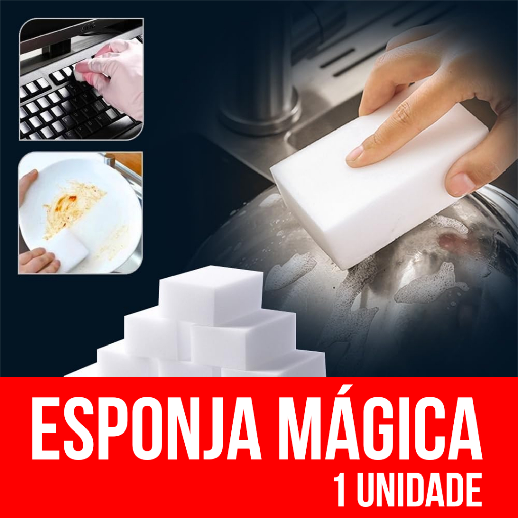 ESPONJA MÁGICA BRANCA LIMPEZA UTILIDADES CASA COZINHA