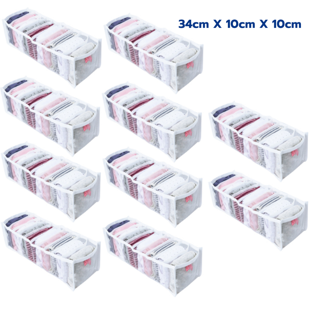 10 Colmeias Organizadoras Dobráveis de Armário e Gaveta para Calcinhas, Cuecas, Meias, Body