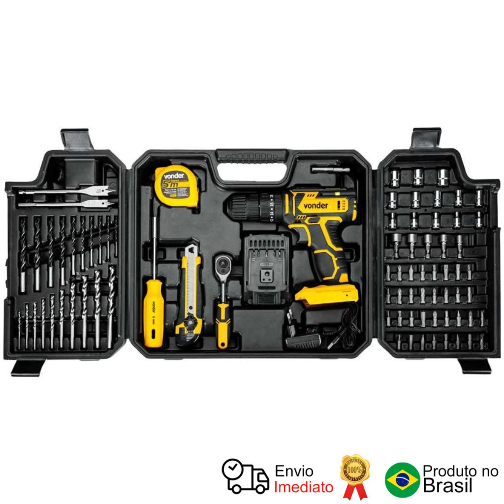 Parafusadeira Furadeira Impacto Bateria 20V Pfv 078 Vonder em Oferta na Shopee