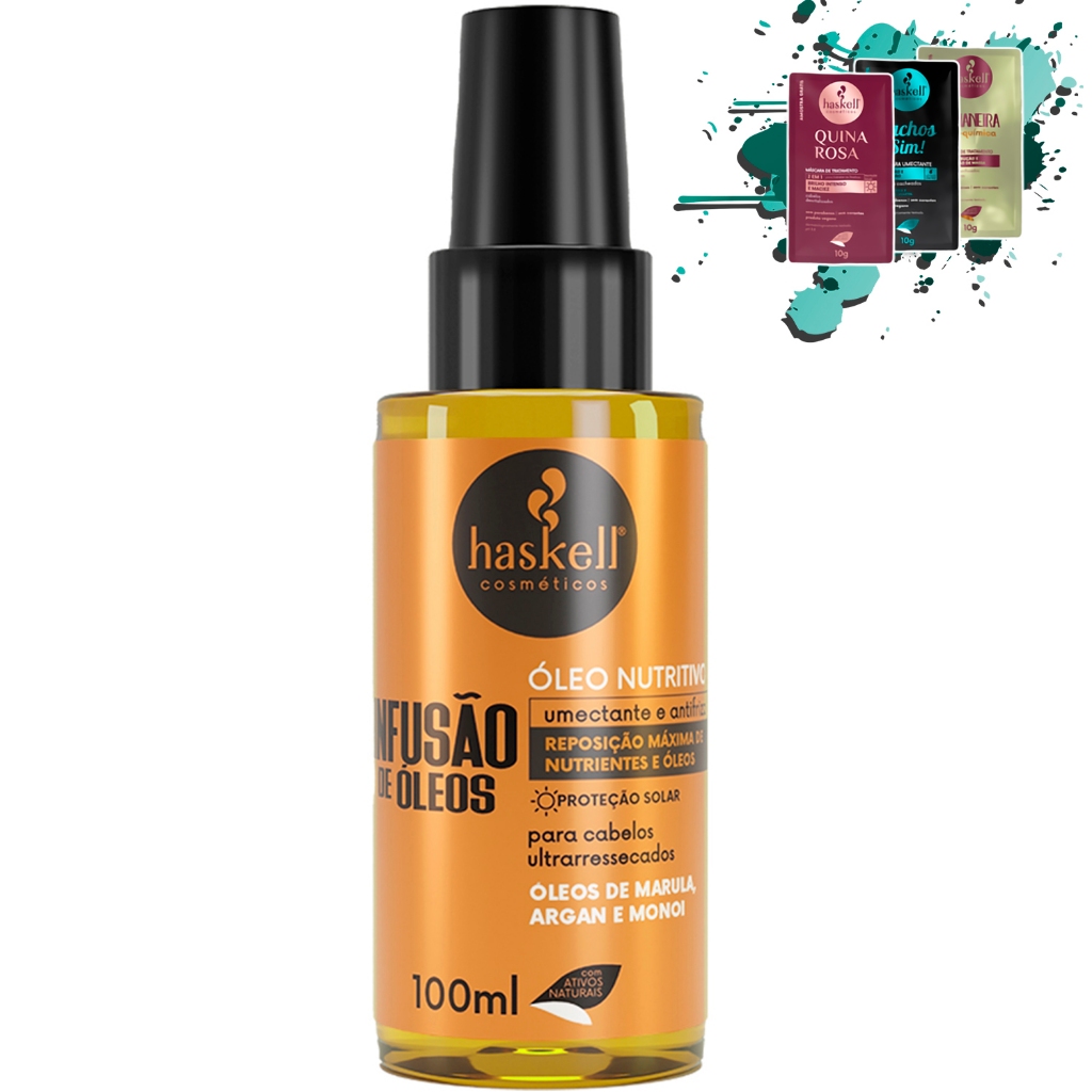 Óleo Nutritivo Haskell Infusão de Óleos 100ml em Oferta na Shopee
