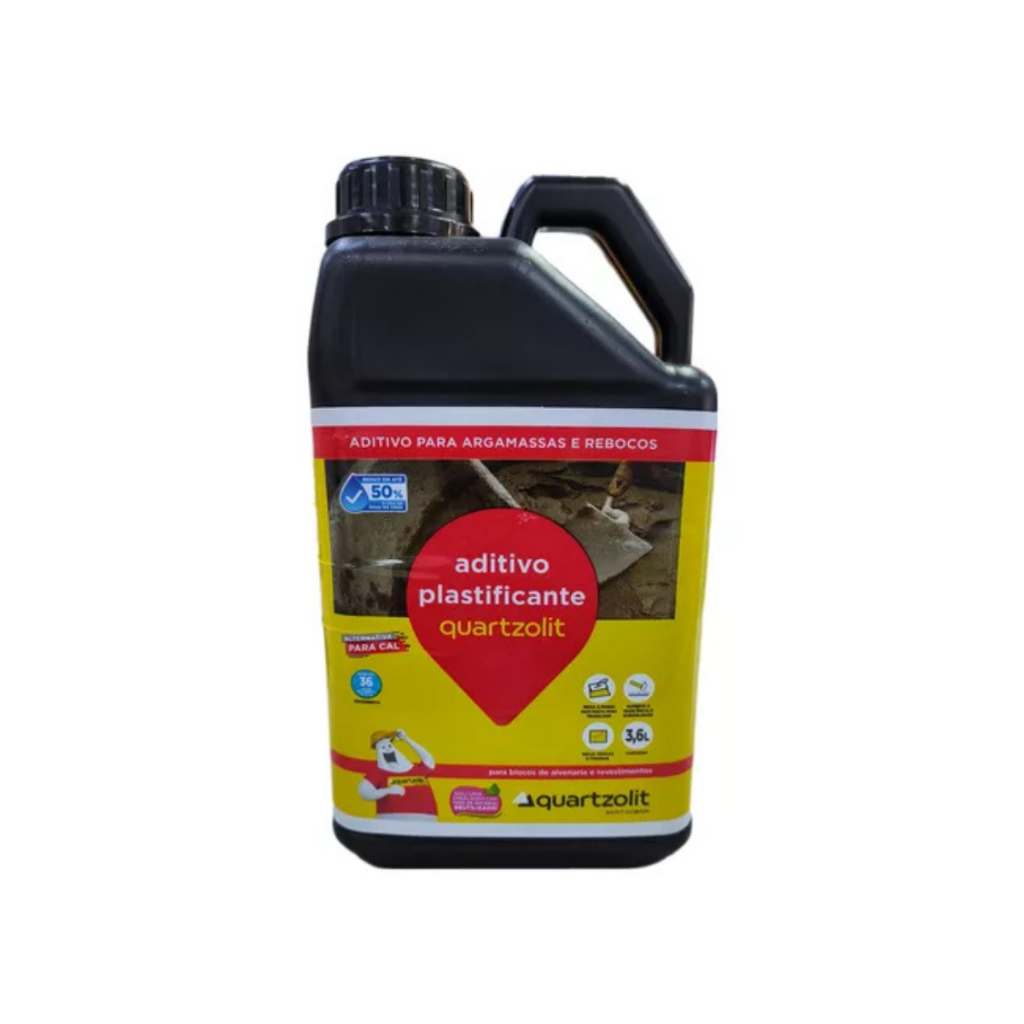 Aditivo Plastificante Rebocos Argamassas 3,6L Quartzolit