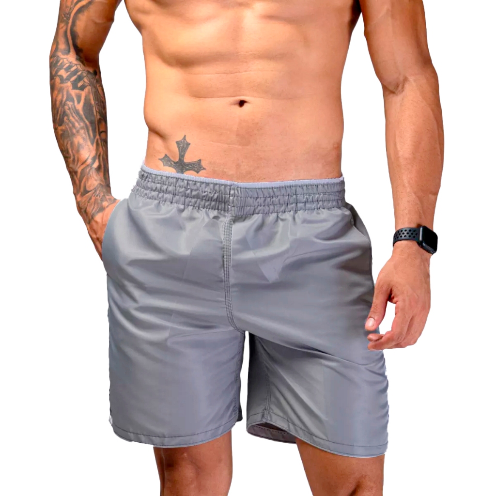 Short Masculino Caminhada Treino Moda Praia Lote Bolso Ziper em Oferta na Shopee