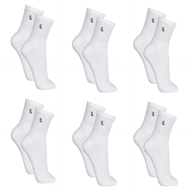 Kit 6 Pares de Meias Esportiva Cano Médio Lupo