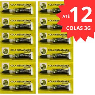 Kit até 12 Cola Instantânea 3g Uso Geral, cola tudo super cola bond (cerâmica, couro, plástico, borracha, porcelana) em Oferta na Shopee