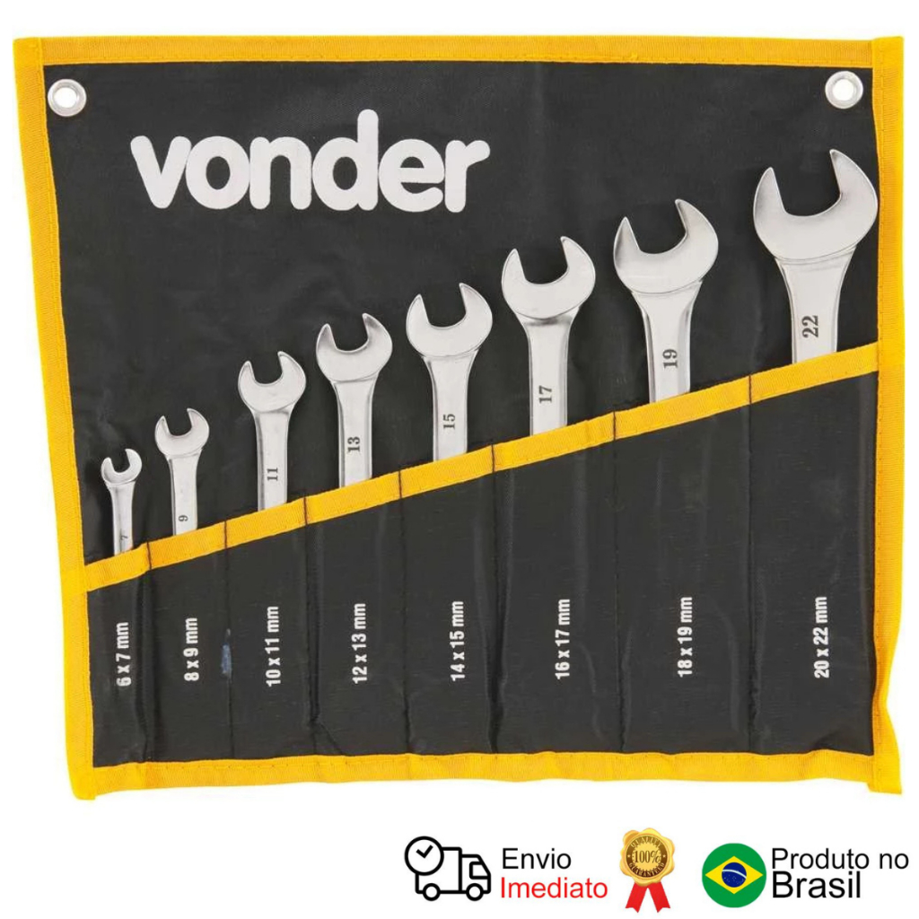 Jogo De Chaves Fixas 6 Mm A 22 Mm Cromadas Vonder em Oferta na Shopee