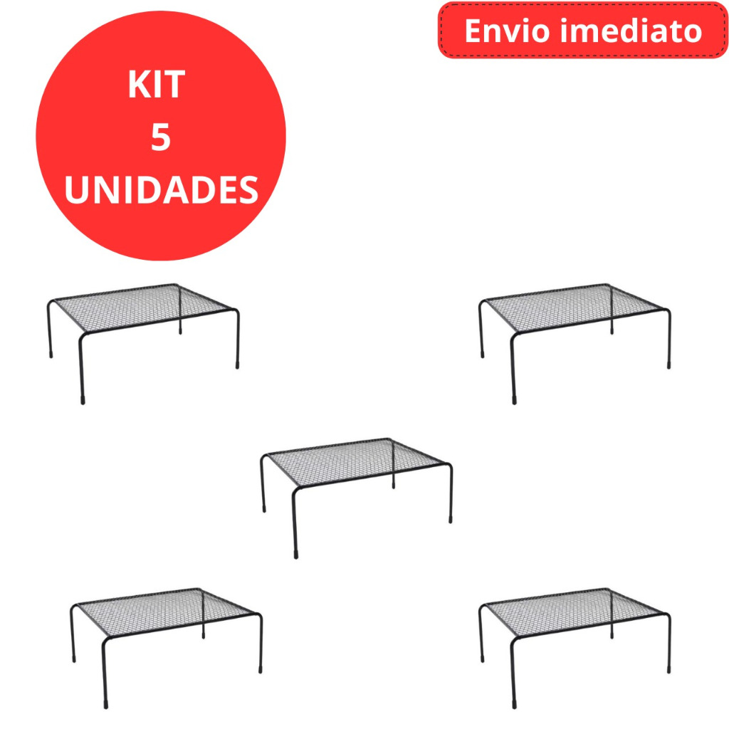Kit 5 Organizador De Armário Prateleira Aramado