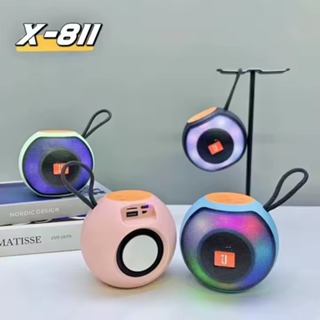 Caixa de Som led rgb Caixinha Bluetooth Portatil Usb Sd Fm Bateria Recarregavel Amplificada x-811 em Oferta na Shopee