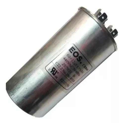 Capacitor Para Ar Condicionado Duplo 60+12 Uf 250vac 380vac 440vac Eos