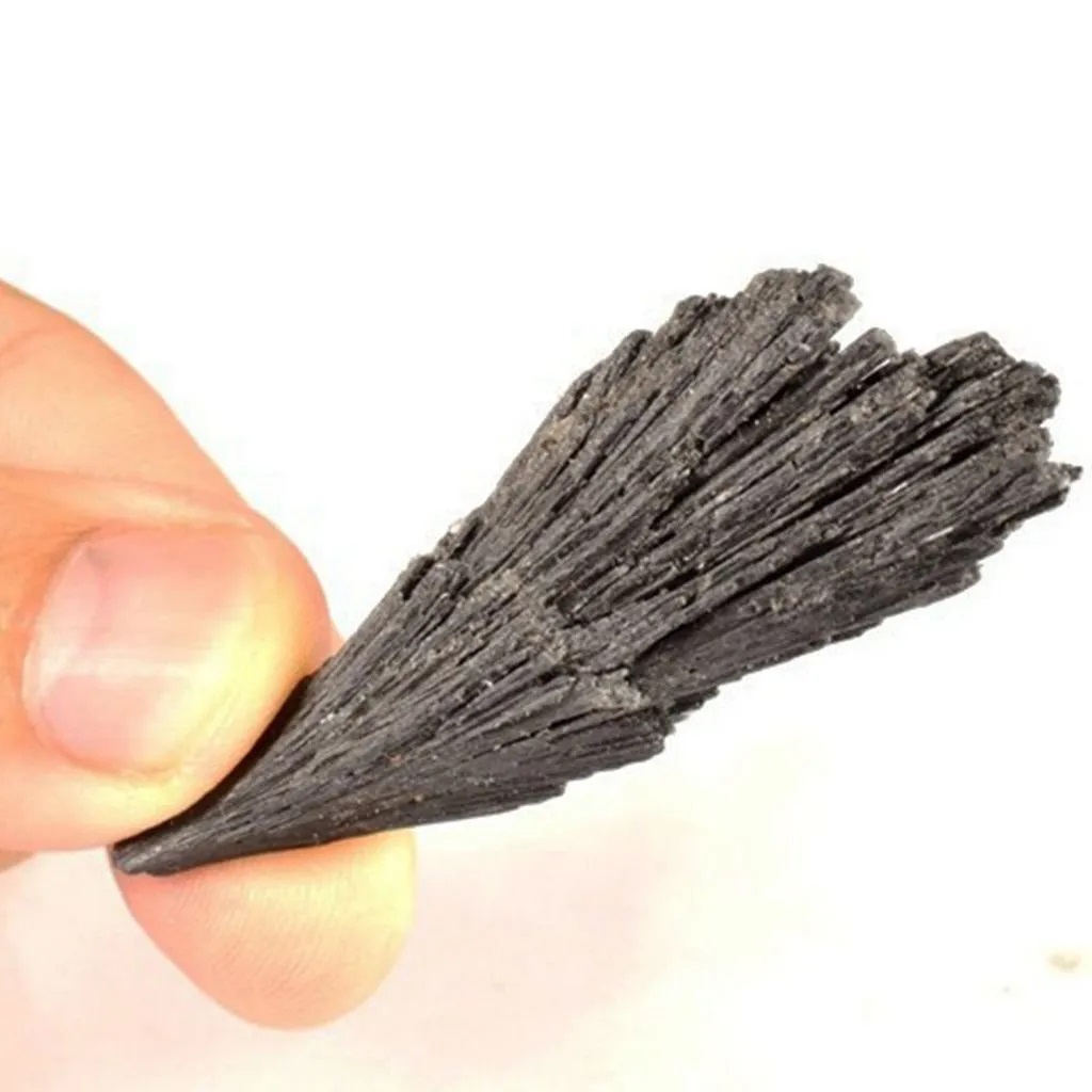 Pedra Bruta Cianita Negra Vassoura De Bruxa 20g 100% Natural