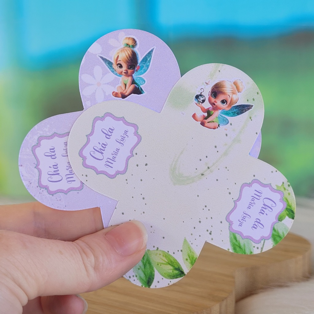 24 a 96 Forminha de doce brigadeiro Personalizada SININHO TINKER BELL BABY CUTE - 4 pétalas - Festa aniversário