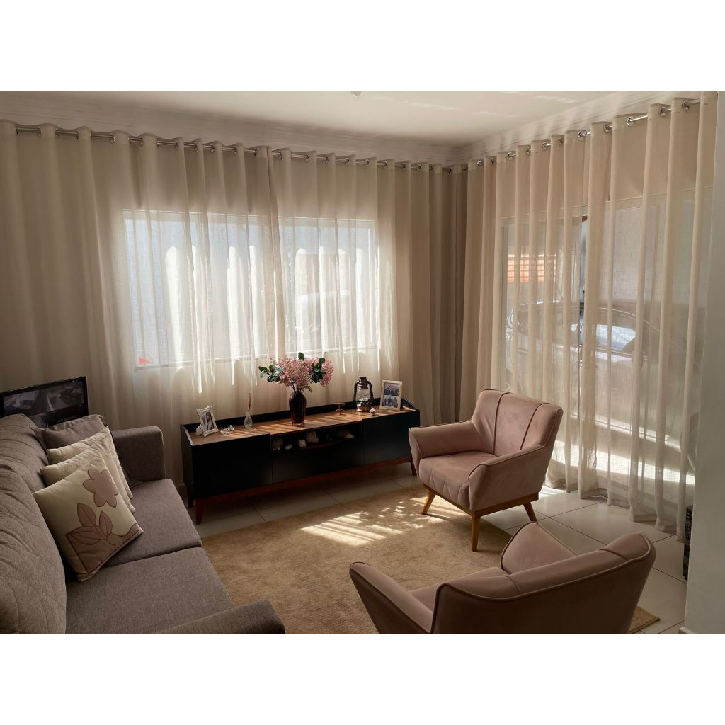 Cortina Gaze de Linho 3,00 m x 2,50 m Para Sala e Escritorio e Quarto ou Decoraçao.