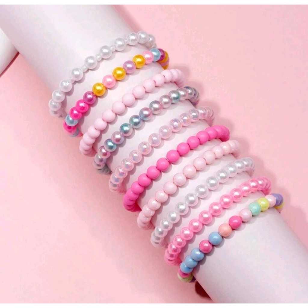 conjunto de 10 pulseiras de contas coloridas e encantadoras para meninas, adequado para festas de festival, presentes de