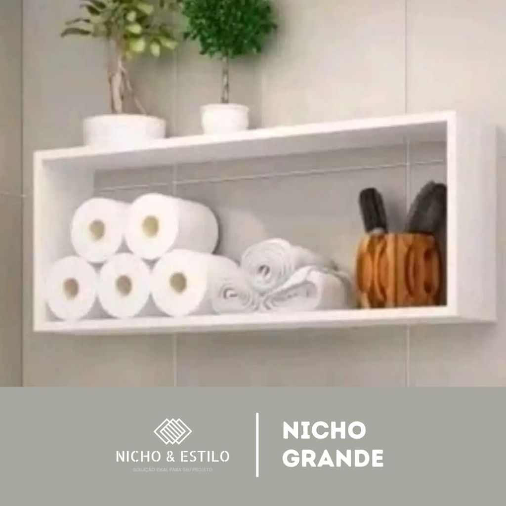 Nicho Grande MDF 100x30x30cm - Ideal para Organização e Decoração em Oferta na Shopee