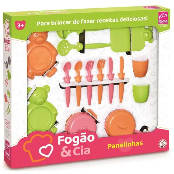 Brinquedo Kit de Panelinhas Para Cozinha Infanitl - Roma Brinquedos