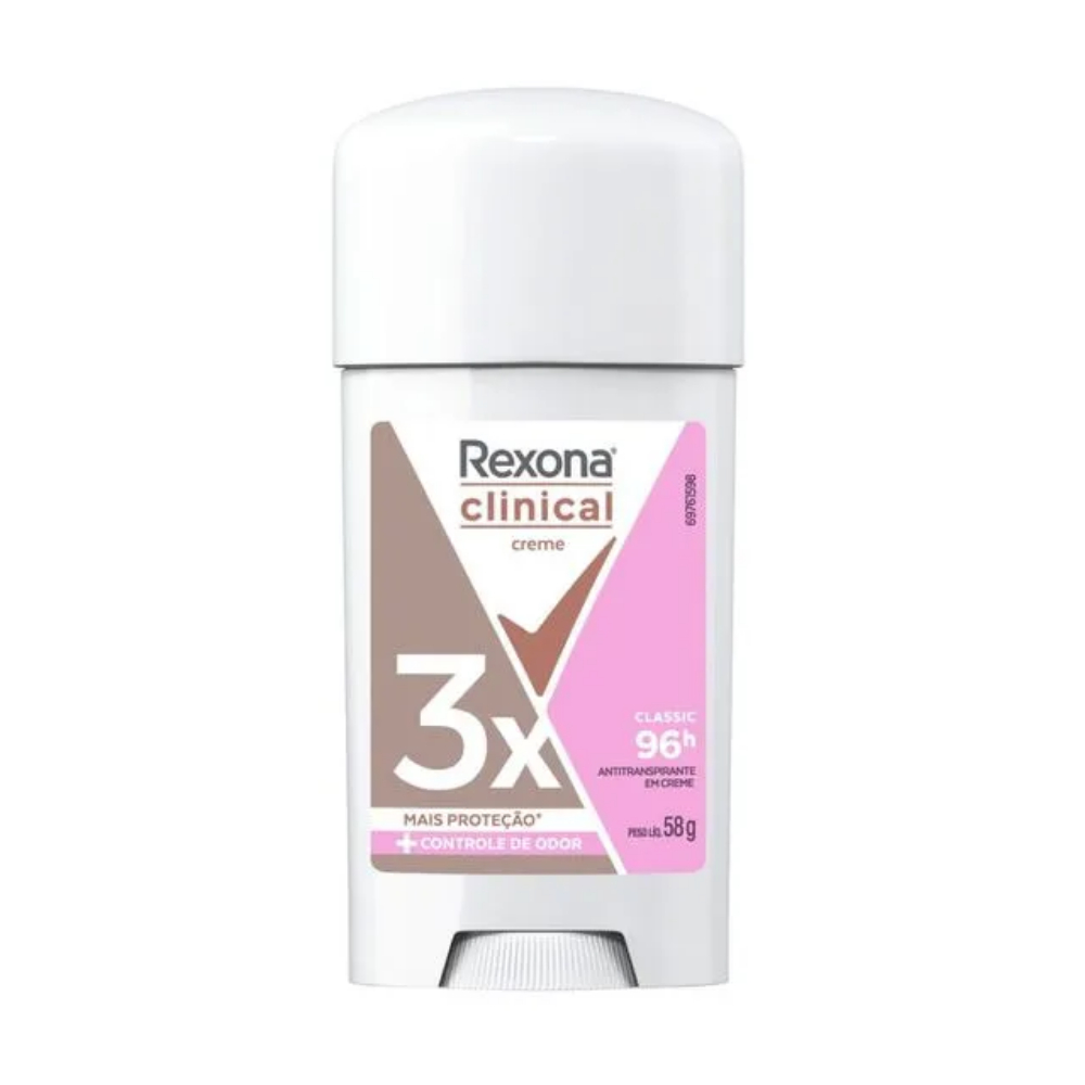 Desodorante Rexona Clinical Creme 58g | Antitranspirante 96h de Proteção | Efeito Longa Duração em Oferta na Shopee
