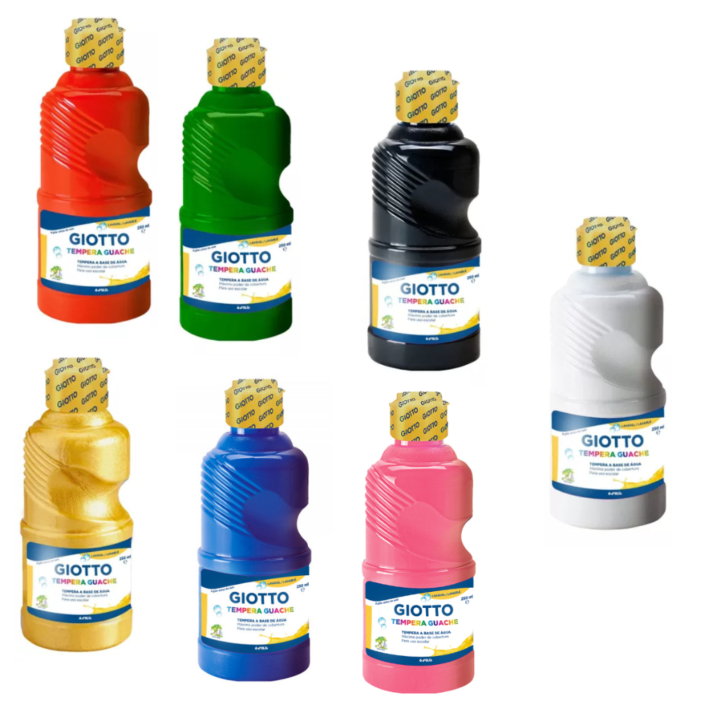 Tinta Guache  250ml  Garrafa Giotto p/ uso em Isopor,EVA,madeira,papel.